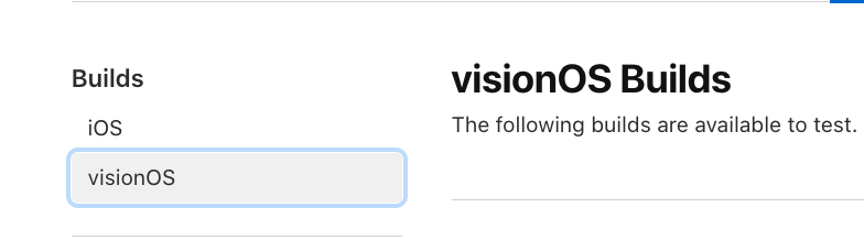 visionOS builds for TestFlight